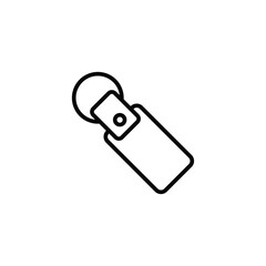 Keychain icon. Simple outline style. Key, chain, keyring, ring, car, house, home, hotel, label concept. Thin line symbol. Isolated design.