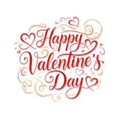 Happy Velentine day Caligraphy lettering text png vector illustration 