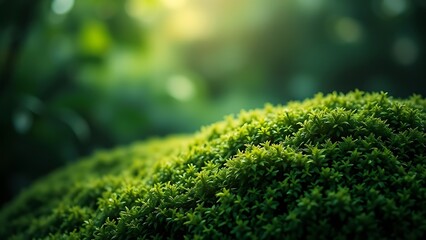 Abstract green textures blending with nature, evoking an environmental and serene mood.