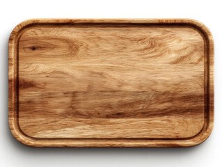 Wooden Food Top Board View Isolated With Cutting