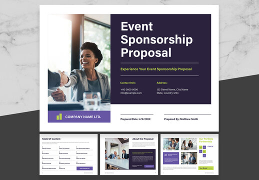 Purple And Green Event Sponsorship Proposal