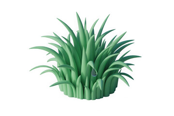 Obraz premium -A vibrant green clump of grass with pointed blades isolated on transparent background