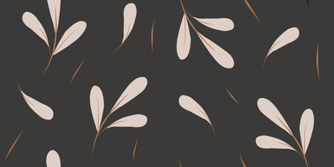 Elegant Floral Composition with Subtle Beige Leaves Pattern