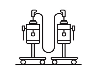 Minimalist medical suction equipment icon in elegant vector style