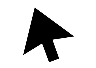 Black computer mouse cursor icon pointing. Simple pointer arrow symbol