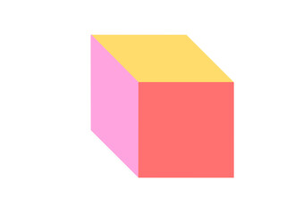Three-dimensional rectangular geometric block in multiple colors. Colorful abstract cuboid solid shape