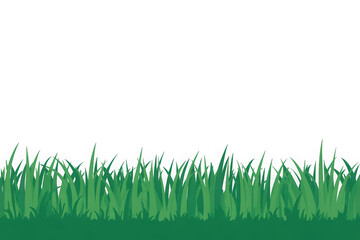 Fototapeta premium Green grass border, on a transparent background. The horizon of the green lawn. Green field frame, background. PNG