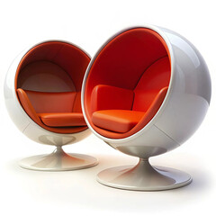 Modern ball chairs featuring a sleek spherical design