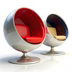 Modern ball chairs featuring a sleek spherical design