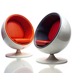 Modern ball chairs featuring a sleek spherical design