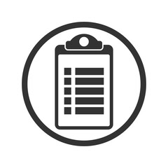 Clipboard document checklist test icon isolated on transparent background