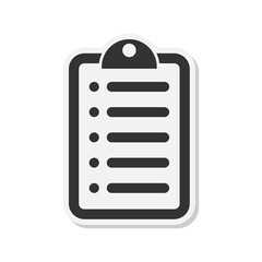 Clipboard document checklist test icon isolated on transparent background