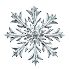 Decorative silver snowflake design featuring intricate patterns and details for winter-themed crafts and decorations