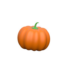 Isolated 3D model of an orange pumpkin, symbolizing harvest, autumn, and Halloween.