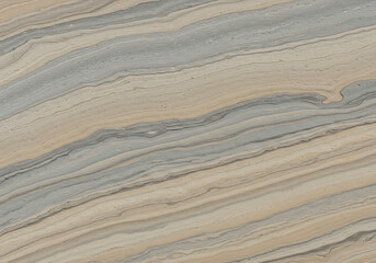 Fototapeta premium Brown and yellow textured sand dunes show a natural rippled pattern from the wind, like abstract waves on a dry desert surface