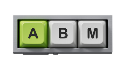 word abm with Computer keyboard keys.close up of Computer keyboard keys,Business Concept.Supports...