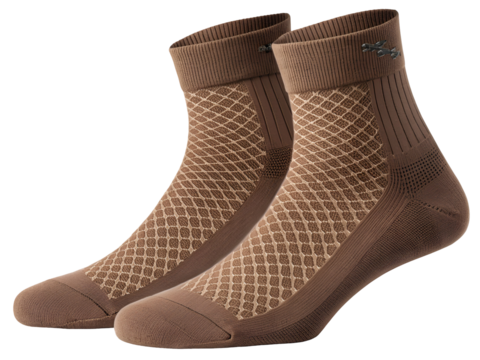 Brown patterned ankle socks isolated on a transparent background knit - Powered by Adobe