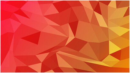 赤とオレンジ グラデーションのシンプルな抽象的ポリゴン背景イラスト