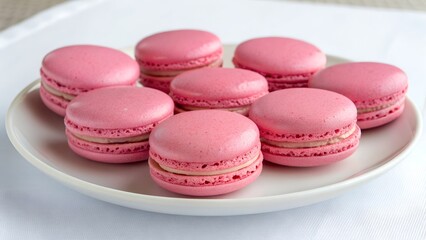 Fototapeta premium pink macarons on a plate