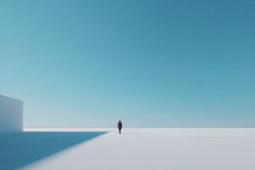 photorealistic depiction of ultraminimalism for website homepage featuring clean background and neutral horizon