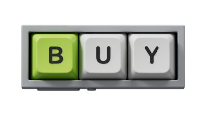 Buy. Computer keyboard keys form the word Buy. The concept of the word Buy.Supports PNG files with transparent backgrounds.