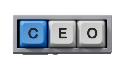 Ceo sign on Computer keyboard keys. Ceo Concept.close up of Computer keyboard keys,Business Concept.Supports PNG files with transparent backgrounds.