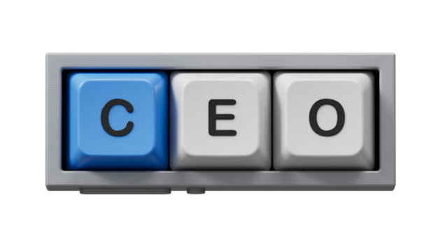 Ceo sign on Computer keyboard keys. Ceo Concept.close up of Computer keyboard keys,Business Concept.Supports PNG files with transparent backgrounds.
