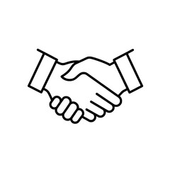 Handshake icon representing agreement and partnership with two hands shaking