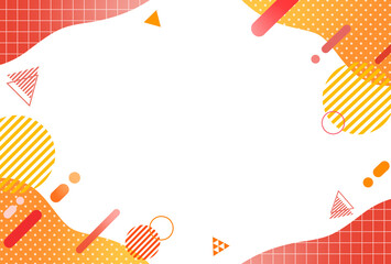 幾何学フレーム　枠　素材　ポップ　ウェーブ　抽象的　流体　シェイプ　飾り　おしゃれ　シンプル　見出し　タイトル　キャンペーン　広告　abstract,geometric,memphis style