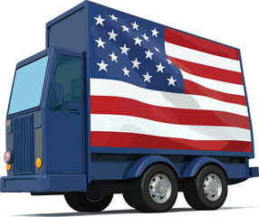 American Flag Truck Symbol of Patriotic Transport