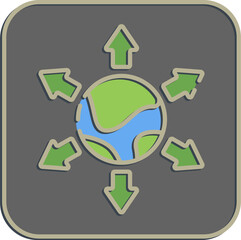 Icon export. Export import elements. Icon in embossed style.