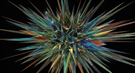 Abstract spiky geometric explosion