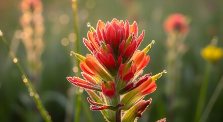 Fototapeta premium Red Indian Paintbrush Wildflower Bloom