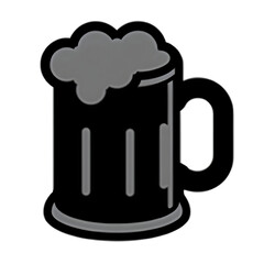 Stylized Beer Mug: A captivating monochrome depiction of a classic beer mug, overflowing with frothy goodness, perfect for conveying refreshment, joy, or celebration in a versatile way.