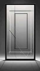 Abstract door design with intersecting lines