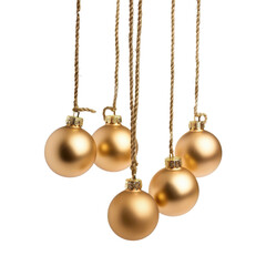 Golden ornaments hang from ropes, creating a festive atmosphere for holiday celebrations and decorations