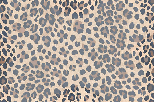 Abstract leopard print pattern in muted beige and gray tones. Seamless design with textured spots.