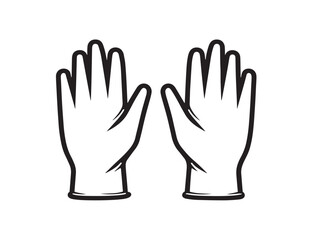 Obraz premium Elegant disposable nitrile gloves in flat vector style