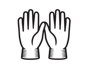 Clean nitrile gloves medical equipment line art vector