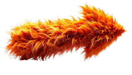  furry arrow pointing right isolated on solid white background