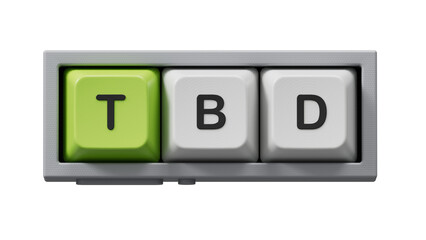 tbd, questions and answers on Computer keyboard keys.close up of Computer keyboard keys,Business Concept.Supports PNG files with transparent backgrounds.