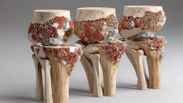 Rheumatoid and arthritis concept ,Bone joint osteoarthritis cartilage damage erosion inflammation degeneration medical anatomy