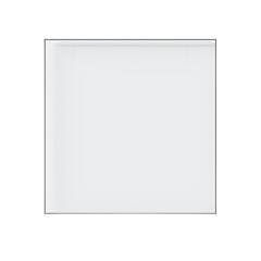 Minimal white square photo frame mockup with soft shadow, isolated