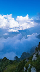 clouds over the mountains