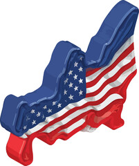 American Flag Graphic in a Unique Shape