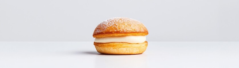 Single sugared pastry with creamy filling.