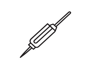 Fototapeta premium Sleek scalpel instrument outline icon in elegant vector style