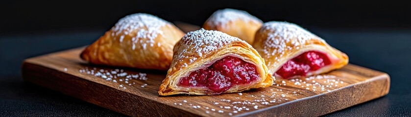Delicious triangular pastries filled with sweet cherry filling.