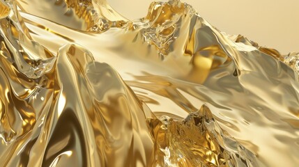 Gorgeous Abstract Golden Mountain Art: Textured Terrain & Soft Glow for Modern Aesthetic Landscape Background