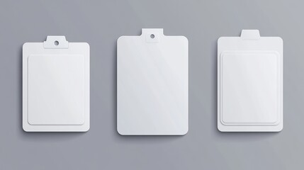 Three blank white cardboard packaging templates.